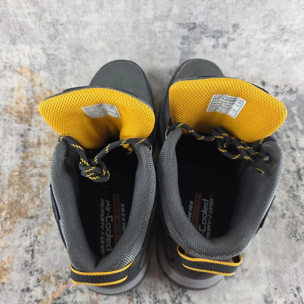 Skechers Hiking Boots Mens 8.5 Black Relaxed Fit Relment Daggett Outdoor Trail